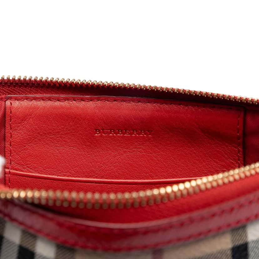 Burberry Haymarket Check Coated Canvas Peyton Crossbody Beige Very good condition - Box View