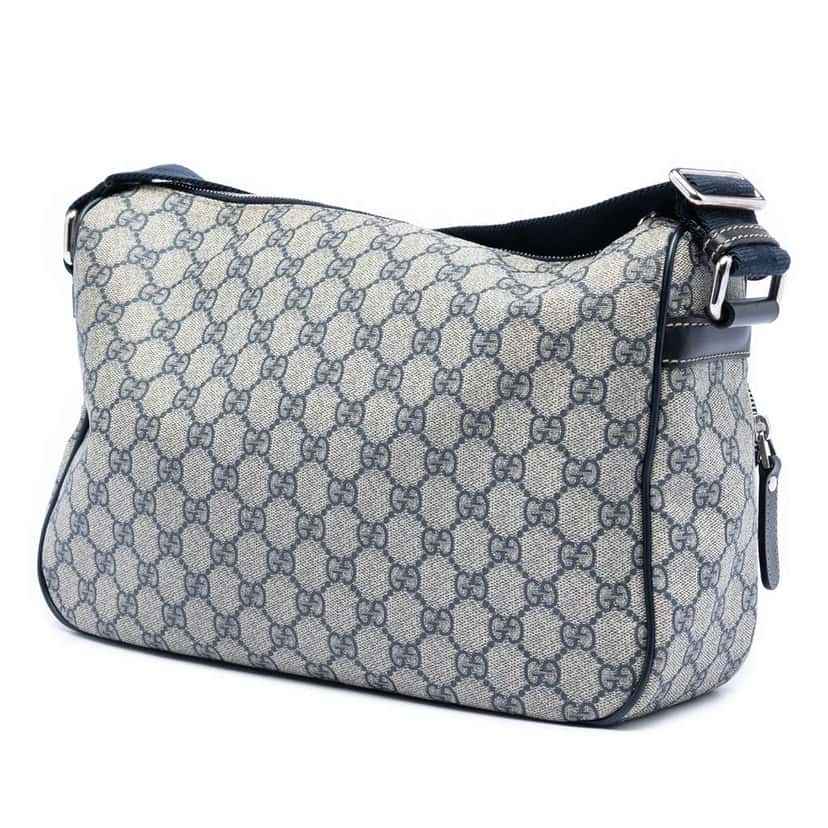 Gucci GG Supreme Double Pocket Crossbody Beige Canvas Very good condition - Back View