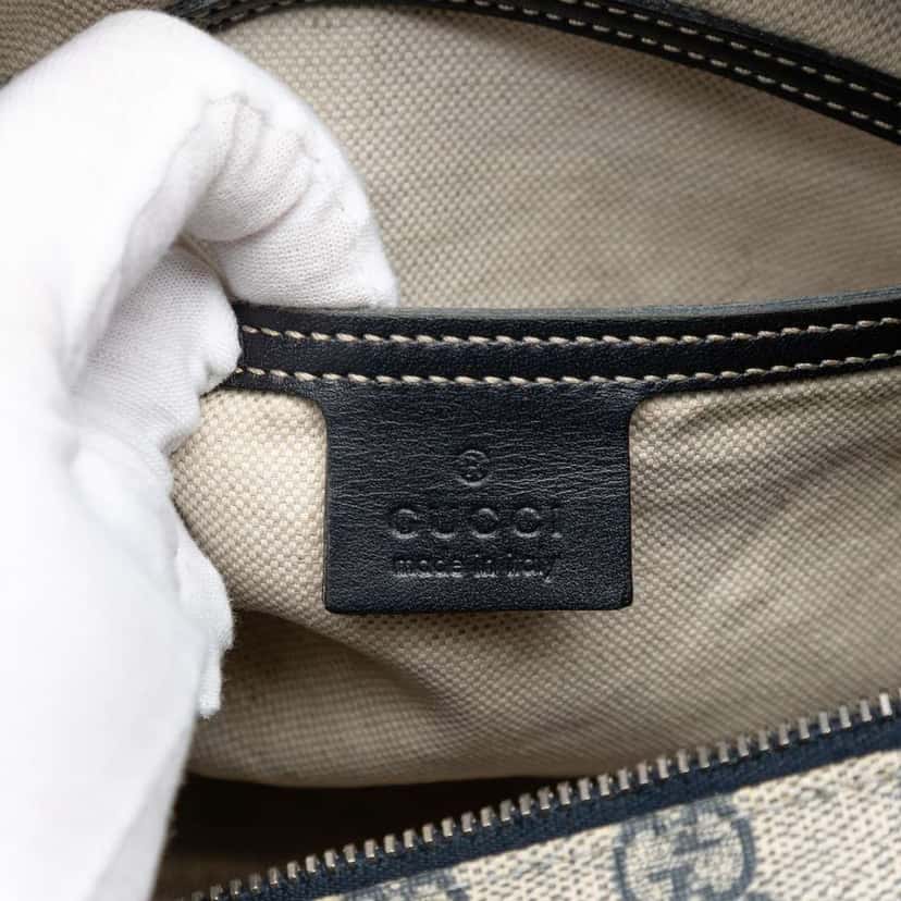 Gucci GG Supreme Double Pocket Crossbody Beige Canvas Very good condition - Box View