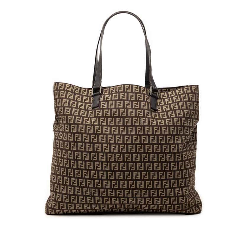 Fendi Zucchino Canvas Tote Brown Canvas Very good condition - Front View