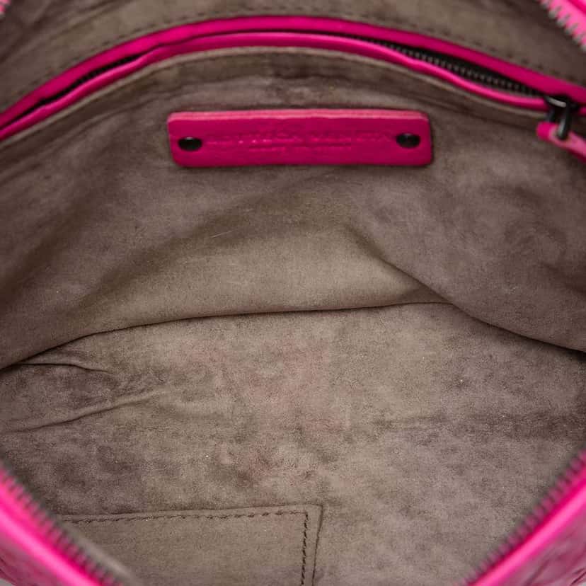 Bottega Veneta Mini Nappa Intrecciato Nodini Crossbody Pink Leather Very good condition - Model View