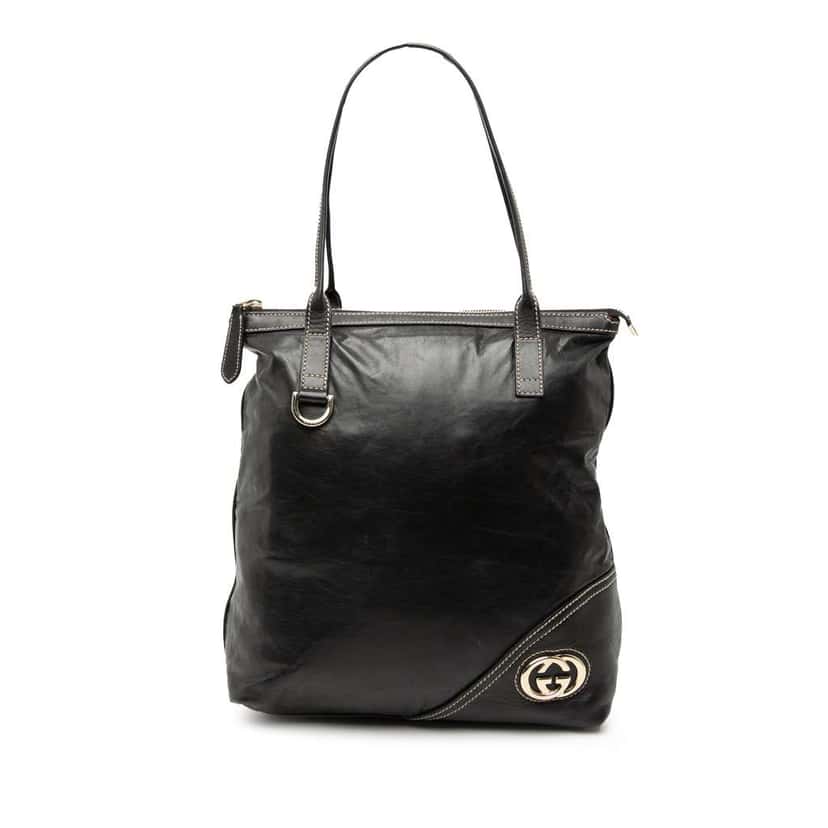 Gucci Leather Britt Tote Black Leather Very good condition - Front View