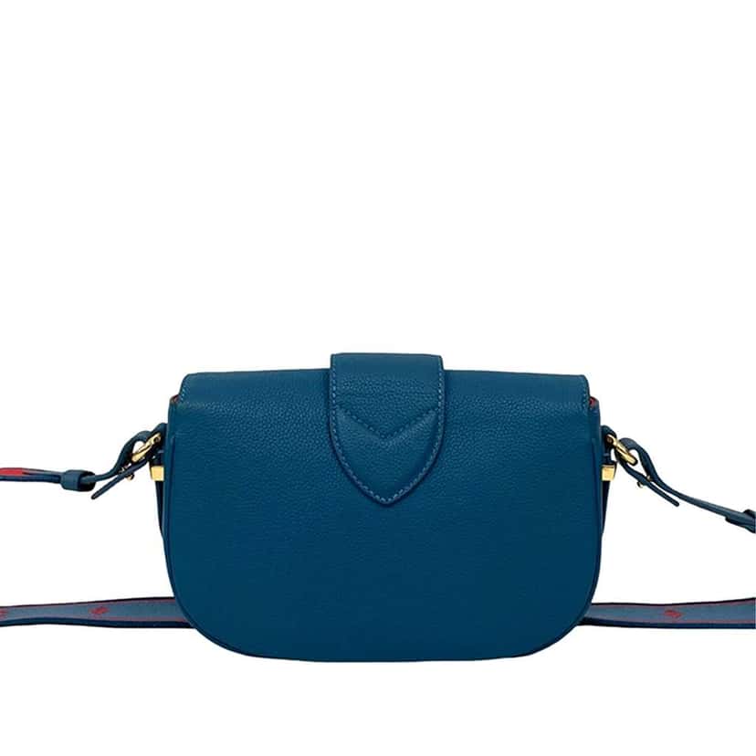 Louis Vuitton Grained Calfskin LV Pont 9 Soft MM Blue Leather Very good condition - Back View