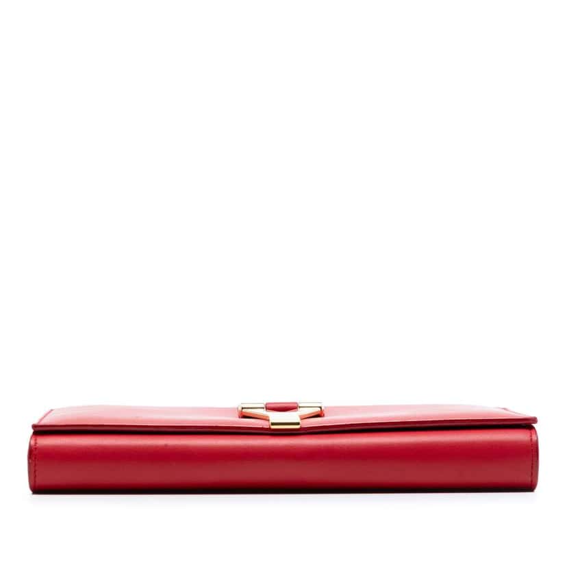 Saint Laurent Leather Chyc Ligne Wallet on Chain Red Leather Very good condition - Inside View