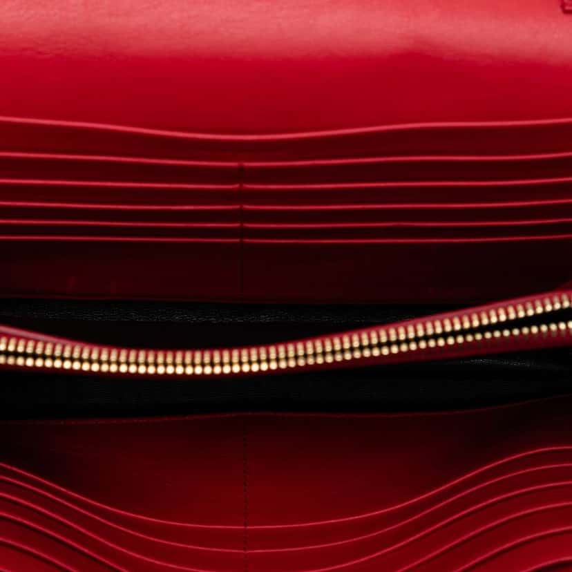 Saint Laurent Leather Chyc Ligne Wallet on Chain Red Leather Very good condition - Model View