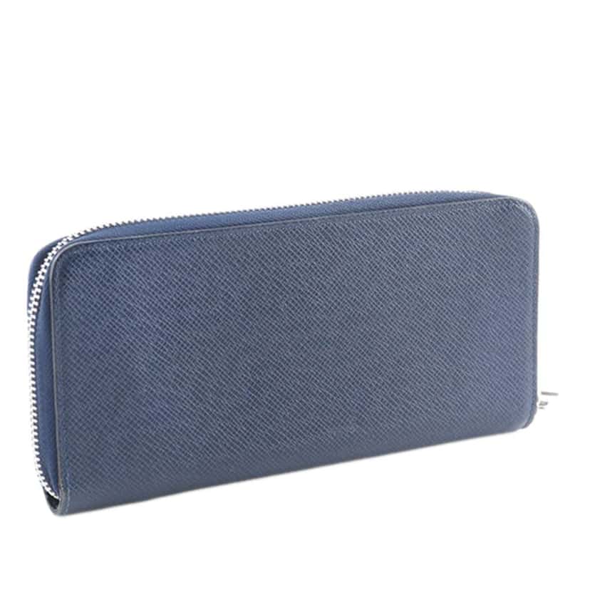 Louis Vuitton Taiga Zippy Vertical Long Wallet Blue Leather Very good condition - Back View