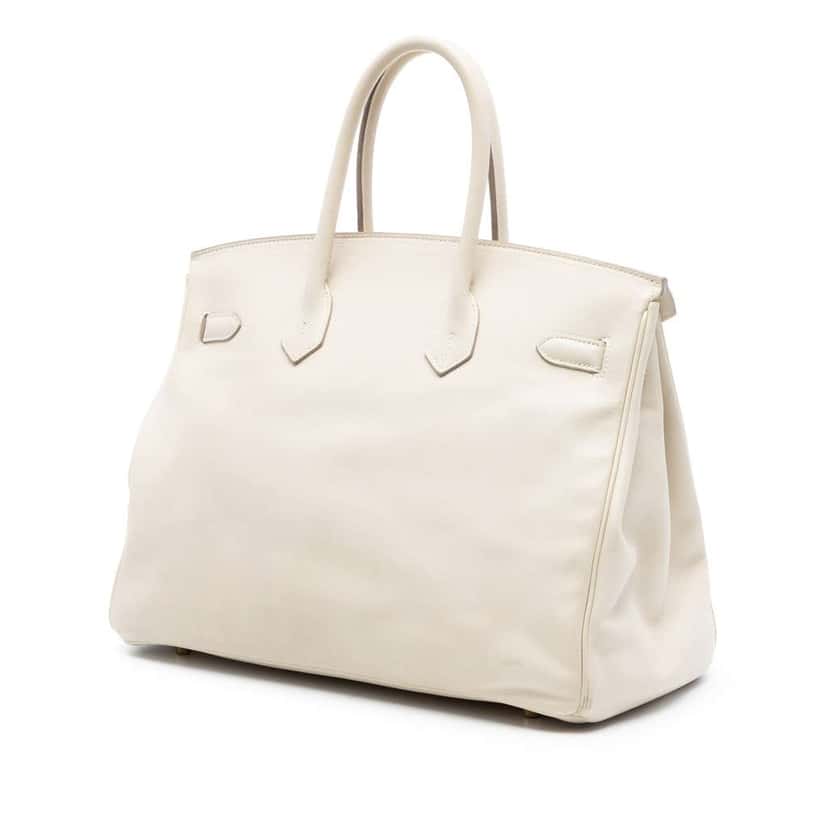 Hermès Swift Birkin Retourne 35 White Leather Very good condition - Back View
