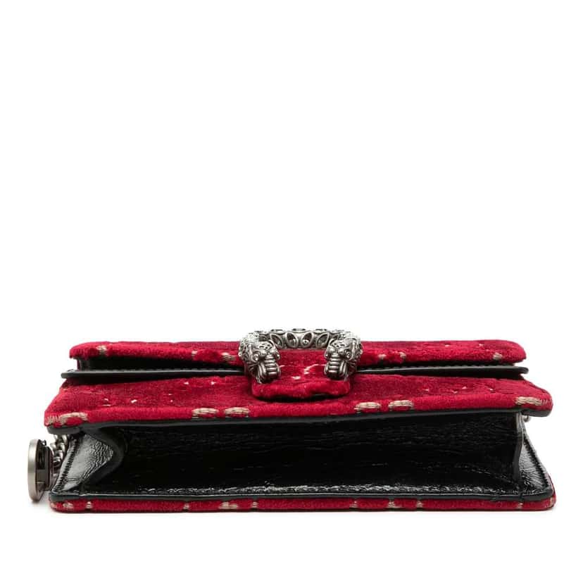 Gucci Mini GG Velvet Dionysus Crossbody Red Velvet Very good condition - Inside View