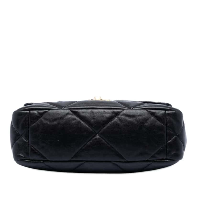 Chanel Medium Lambskin 19 Flap Black Leather Very good condition - Inside View