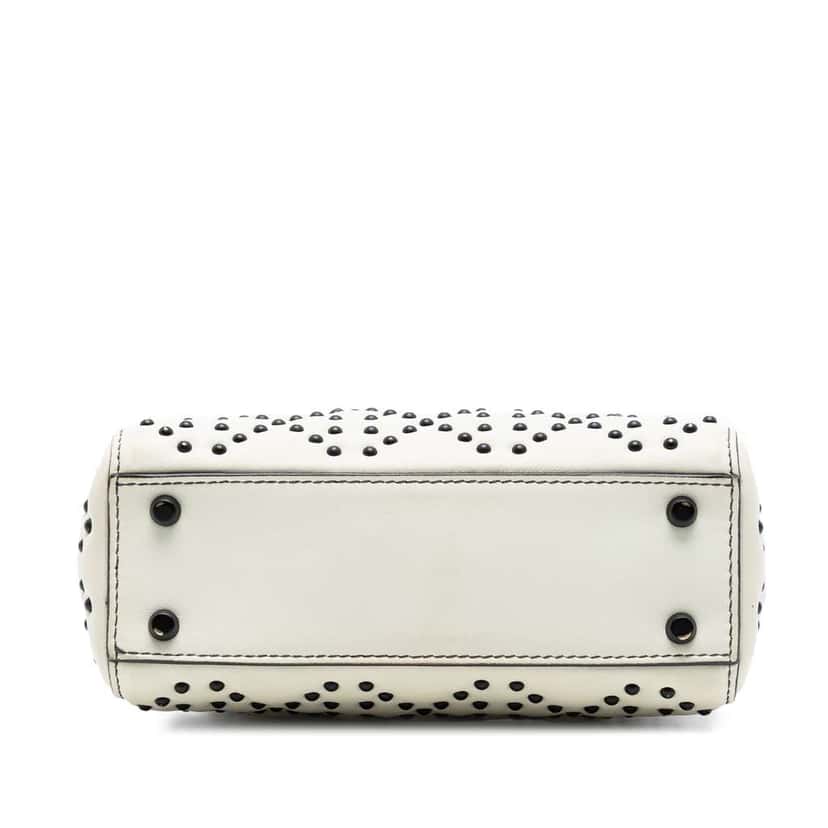 Dior Mini Lambskin Cannage Studded Supple Lady Dior White Leather Very good condition - Inside View