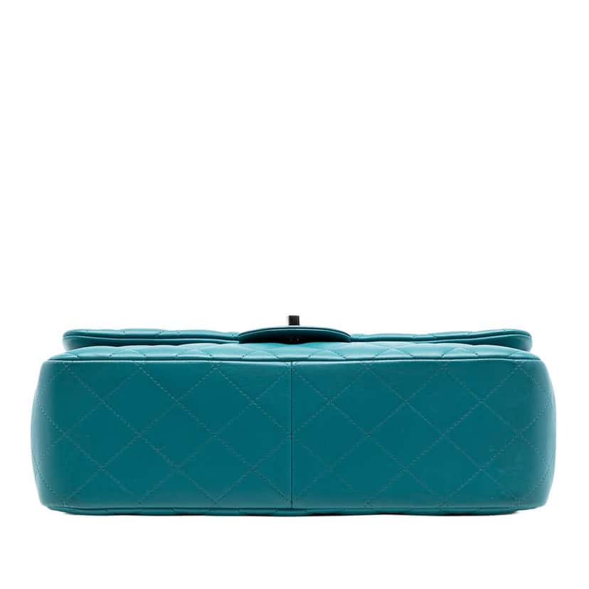 Chanel Jumbo Classic Lambskin Double Flap Blue Leather Very good condition - Inside View