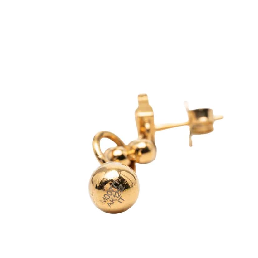 Louis Vuitton Gold Plated Boucle D Oreille Floragram Drop Push Back Earrings Gold Metal Very good condition - Inside View