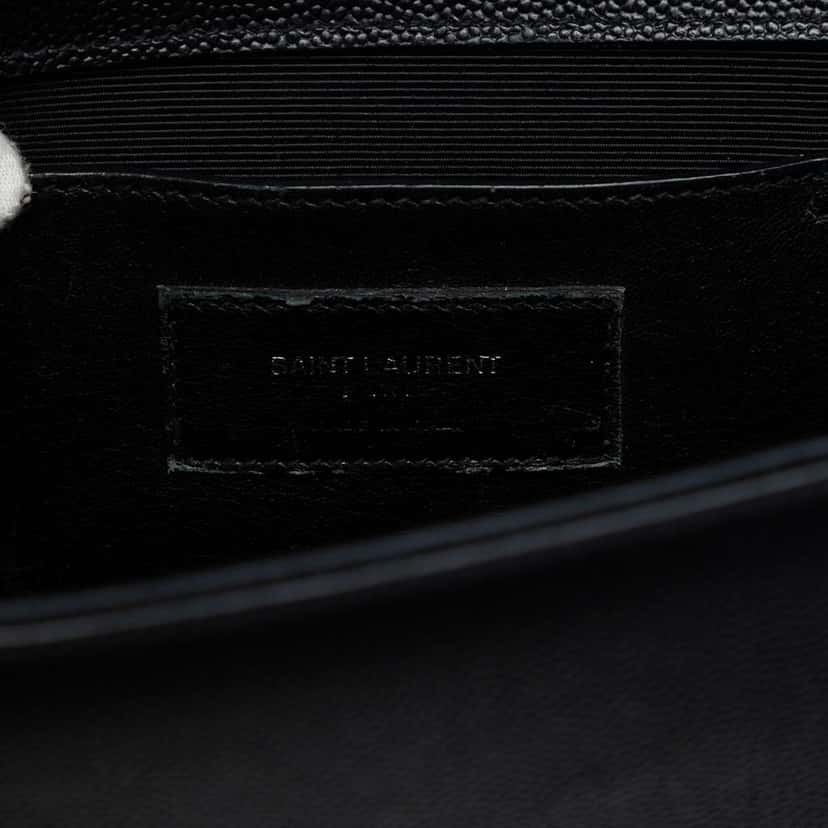Saint Laurent Medium Grain De Poudre Monogram Monochrome Kate Crossbody Black Leather Very good condition - Box View