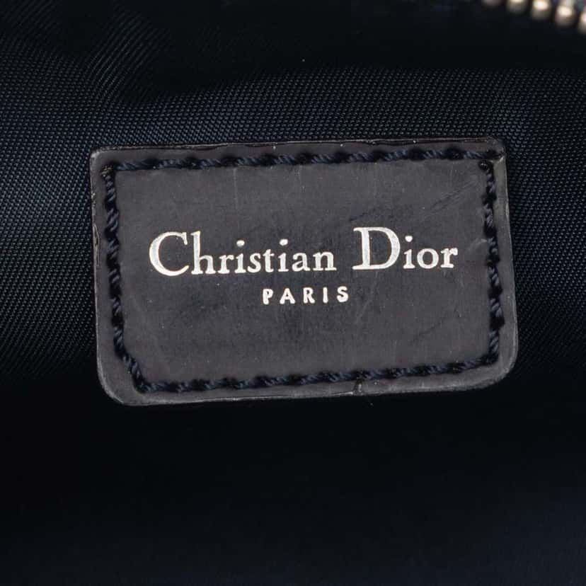 Dior Mini Canvas Printed Denim Speedway Saddle Pochette Blue Denim Very good condition - Box View