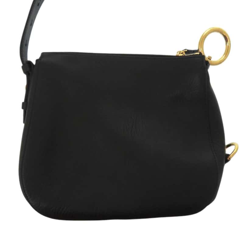 Burberry Small Calfskin Knight Shoulder Bag Black Leather Never worn - Back View