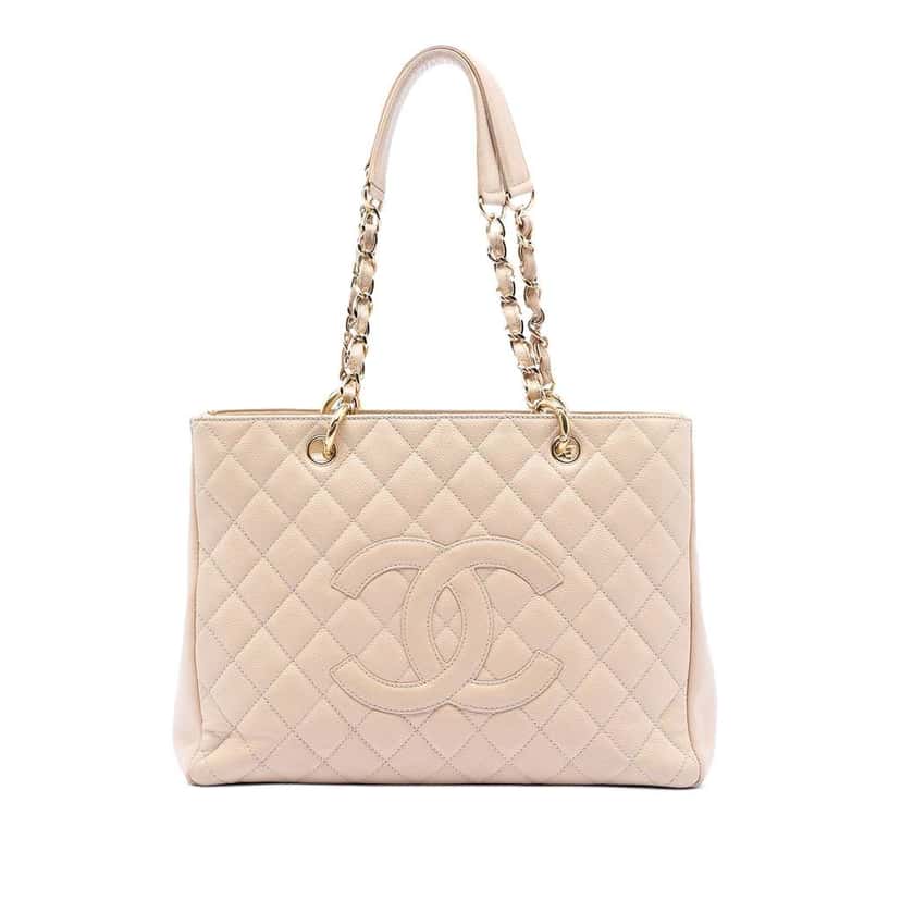 Chanel Caviar Grand Shopping Tote Brown Leather Very good condition - Front View