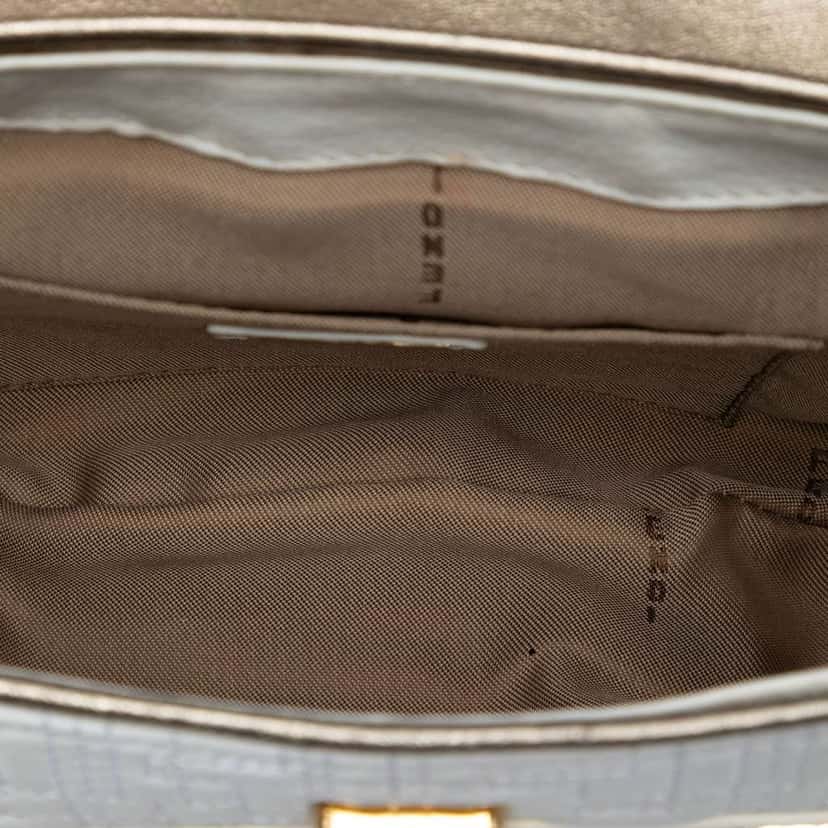 Fendi Zucca Stitched Leather Mirrored Vanity Bag White Leather Very good condition - Model View