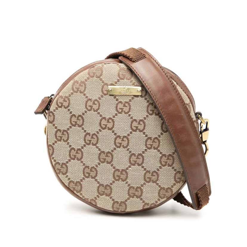 Gucci GG Canvas Round Crossbody Beige Canvas Very good condition - Front View