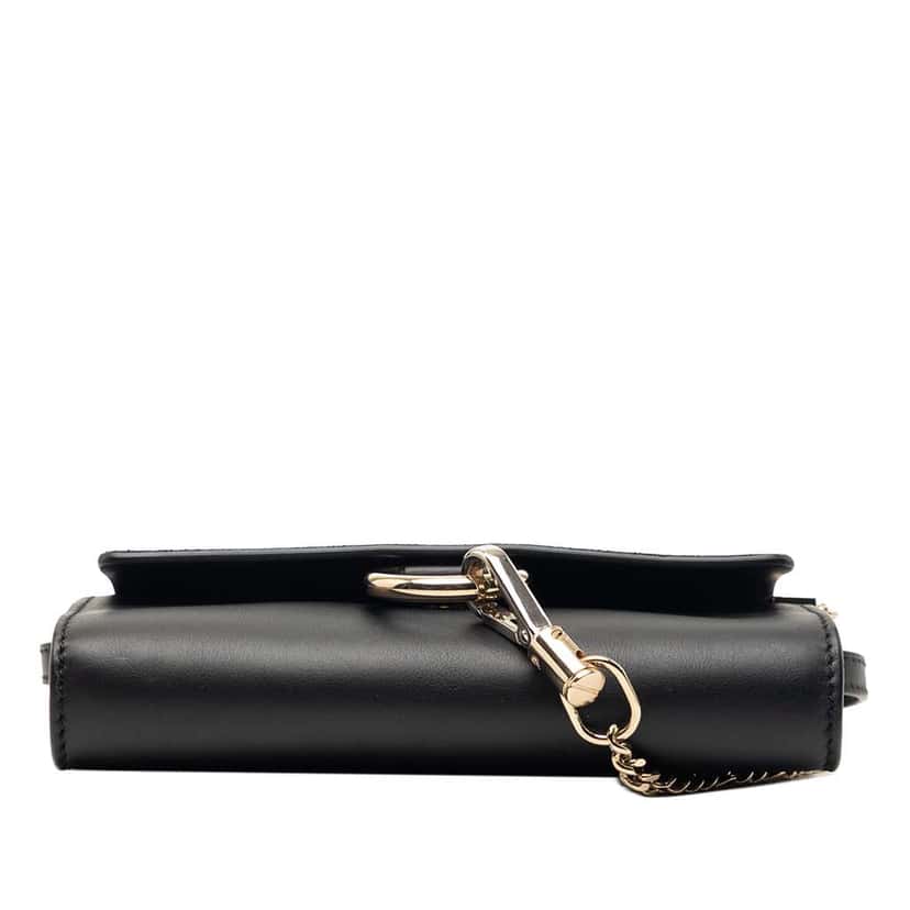 Chloé Mini Calfskin and Suede Faye Chain Crossbody Black Leather Very good condition - Inside View