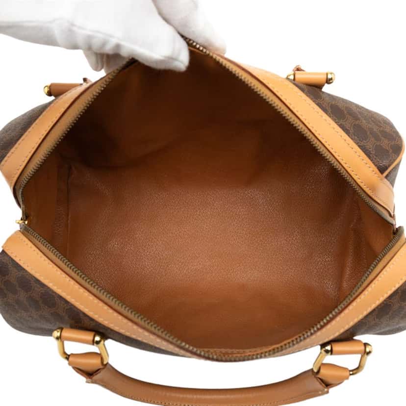 Celine Macadam Coated Canvas Boston Bag Brown Canvas Very good condition - Model View