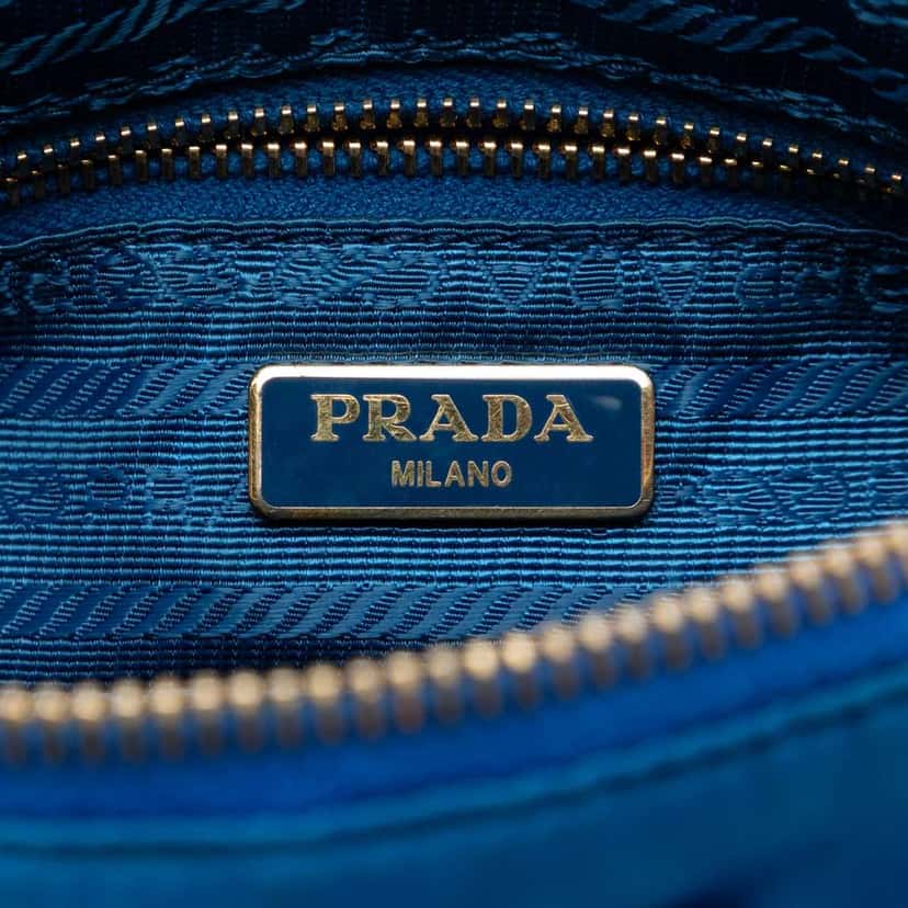 Prada Tessuto Pouch Blue Very good condition - Box View