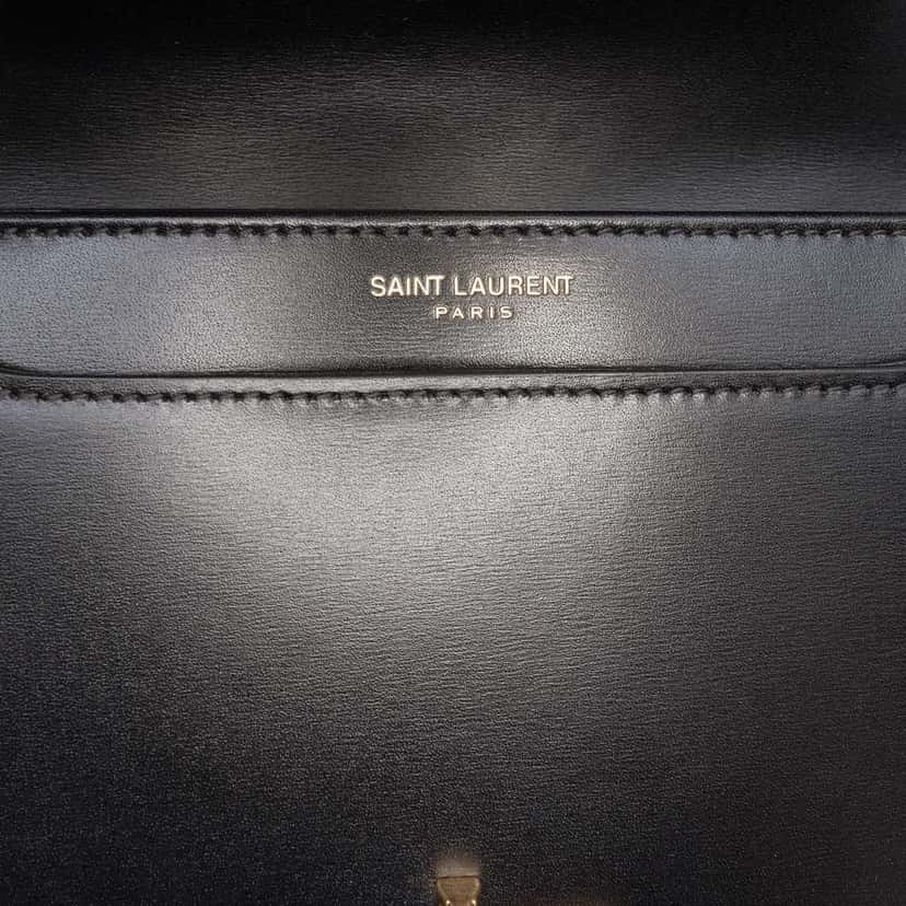 Saint Laurent Small Calfskin Solferino Satchel In Box Black Leather Very good condition - Box View