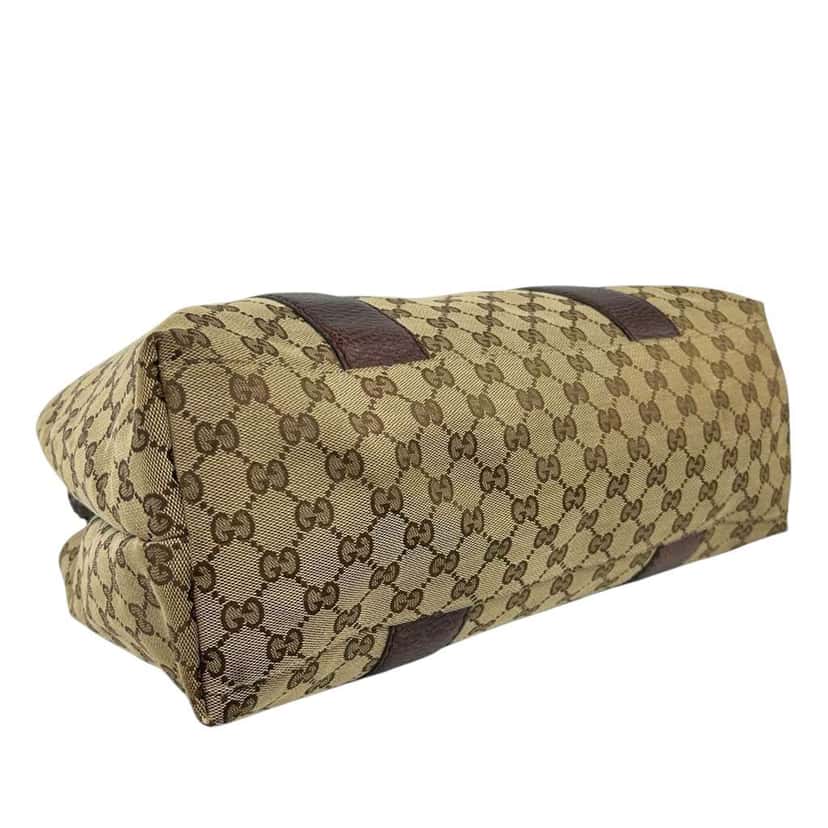 Gucci Medium GG Canvas Bamboo Libeccio Tote Beige Canvas Very good condition - Box View