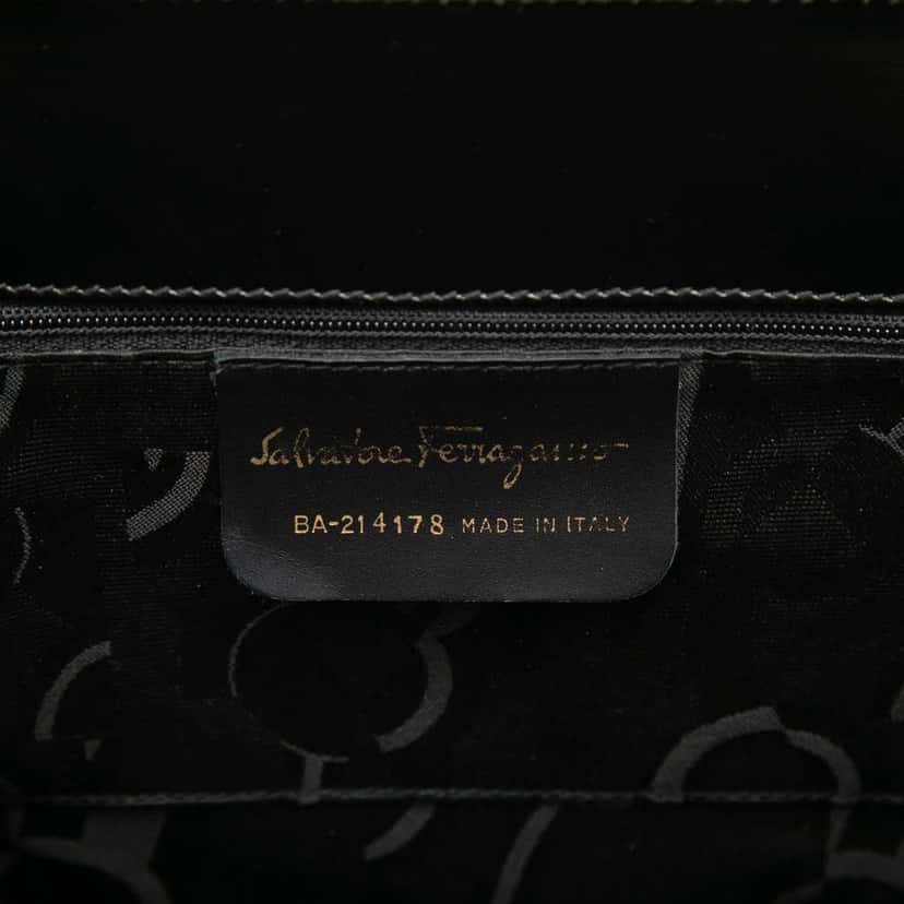 Salvatore Ferragamo Leather Vara Bow Satchel Black Leather Very good condition - Box View