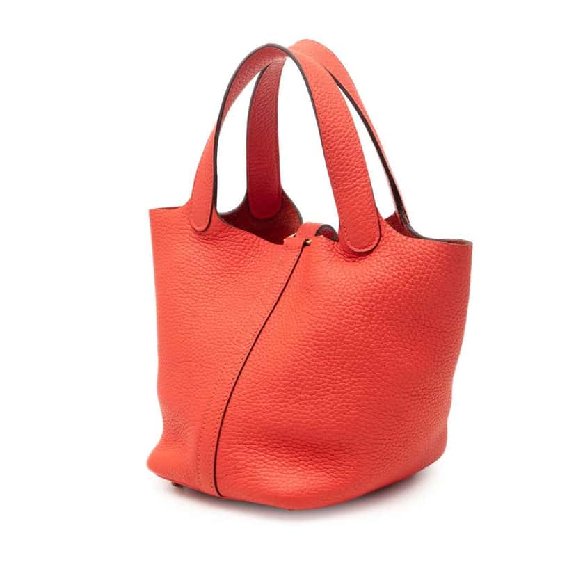 Hermès Clemence Picotin Lock 18 Red Leather Very good condition - Back View