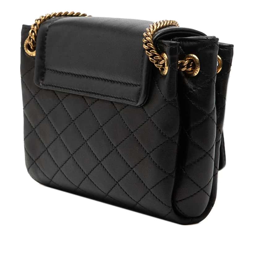Saint Laurent Mini Quilted Lambskin Monogram Nolita Bag Black Leather Very good condition - Back View