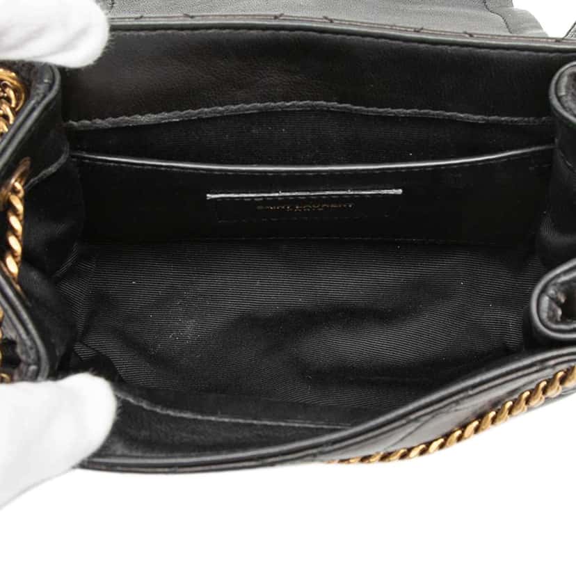 Saint Laurent Mini Quilted Lambskin Monogram Nolita Bag Black Leather Very good condition - Model View