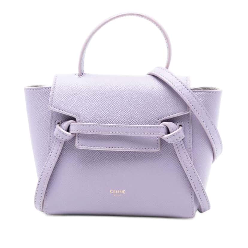 Celine Pico Grained Calfskin Belt Bag Purple Leather Very good condition - Front View