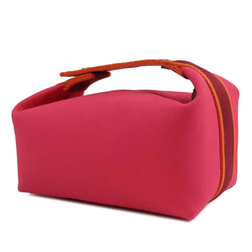 Hermès Small Toile Bride A Brac Case Pink Canvas Very good condition - Back View