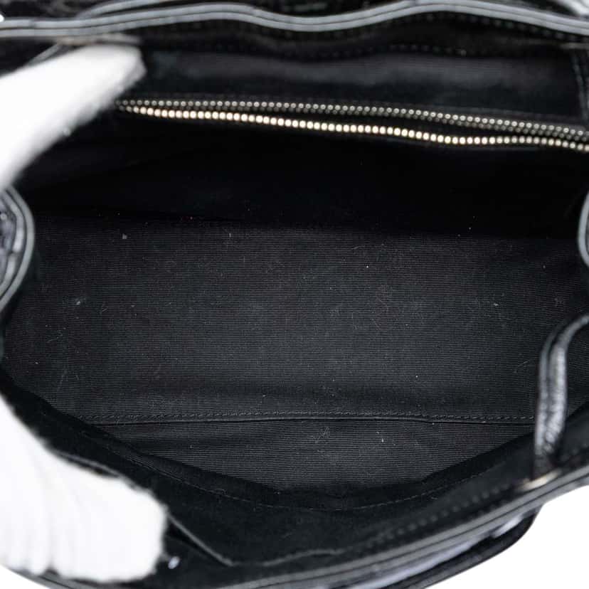 Saint Laurent Small Matelasse Patent Monogram LouLou Backpack Black Leather Very good condition - Model View