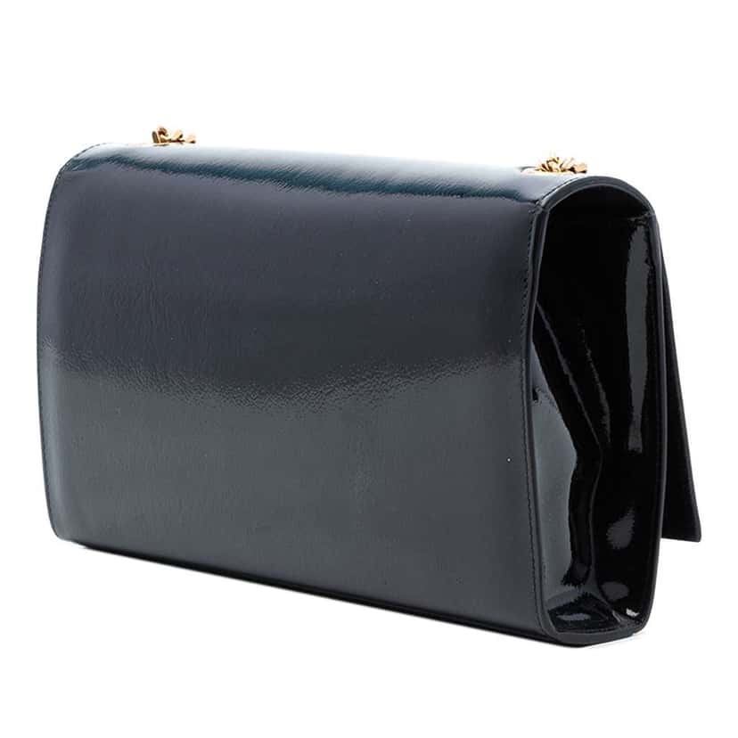 Saint Laurent Medium Patent Monogram Kate Crossbody Black Leather Very good condition - Back View