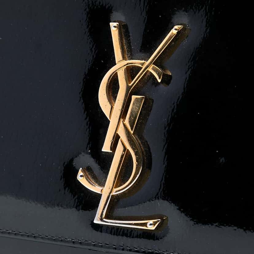 Saint Laurent Medium Patent Monogram Kate Crossbody Black Leather Very good condition - Box View