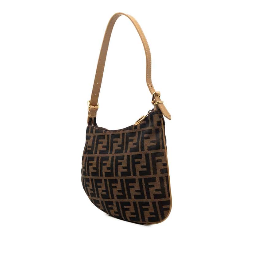 Fendi Zucca Canvas Oyster Hobo Brown Canvas Very good condition - Back View