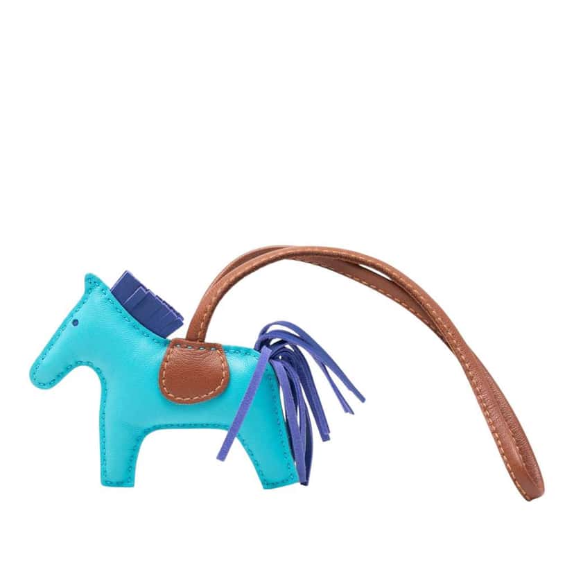 Hermès Milo Lambskin GriGri Rodeo Bag Charm PM Blue Leather Very good condition - Inside View