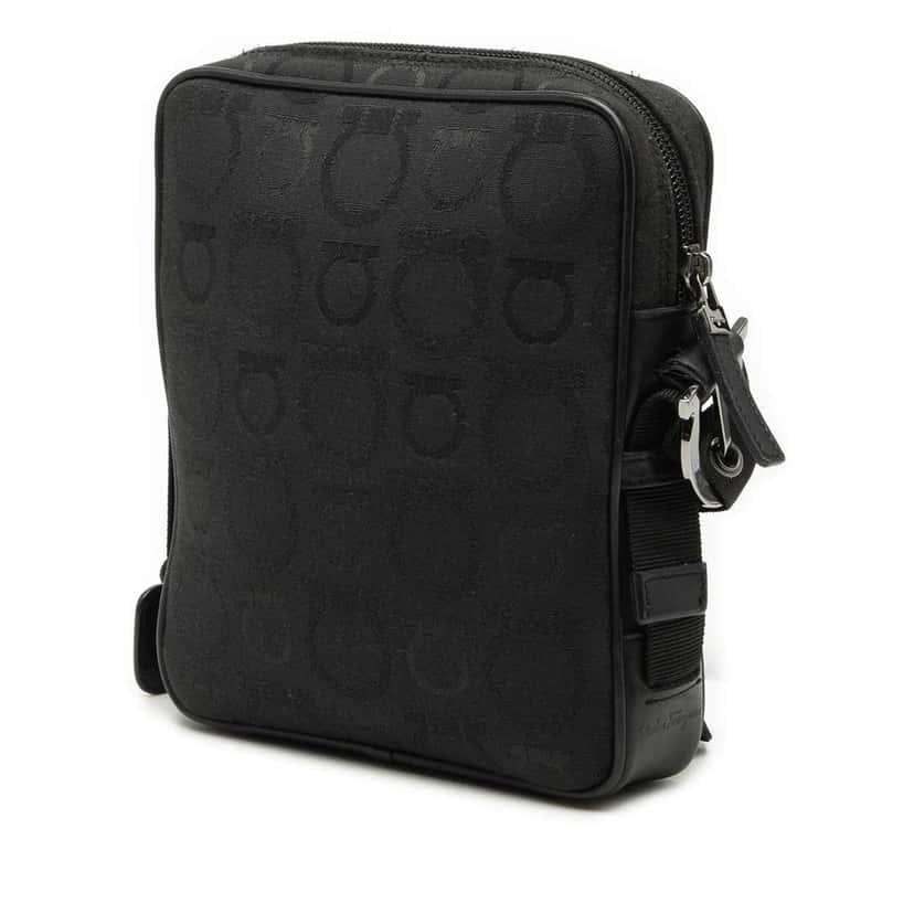 Salvatore Ferragamo Gancini Canvas Crossbody Black Canvas Very good condition - Back View