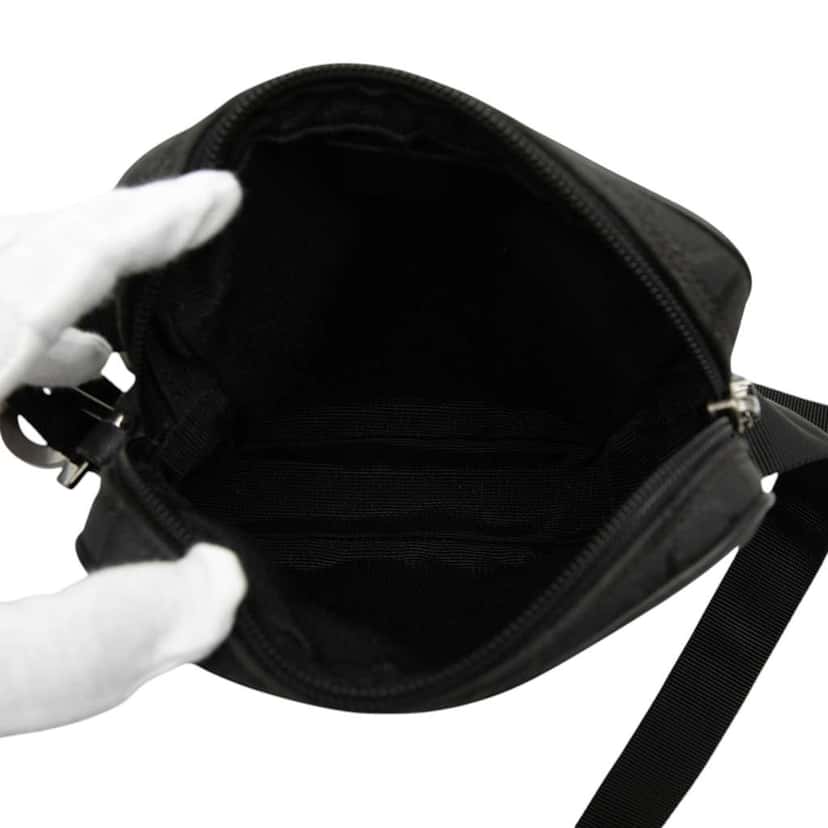 Salvatore Ferragamo Gancini Canvas Crossbody Black Canvas Very good condition - Model View