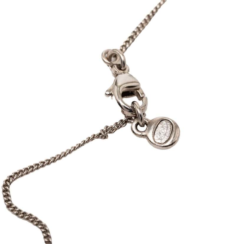 Chanel Gold Plated CC Strass Camellia Pendant Necklace Gold Metal Very good condition - Inside View