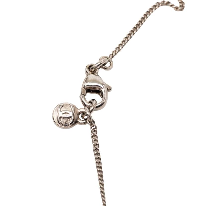 Chanel Gold Plated CC Strass Camellia Pendant Necklace Gold Metal Very good condition - Model View