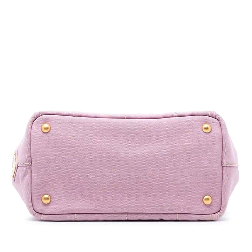 Prada Small Canvas Canapa Logo Satchel Pink Canvas Very good condition - Inside View