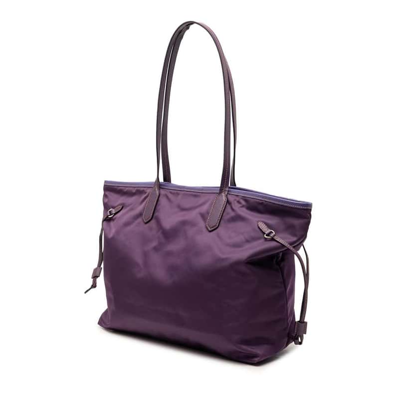 Prada Saffiano Trimmed Tessuto Tote Purple Good condition - Back View