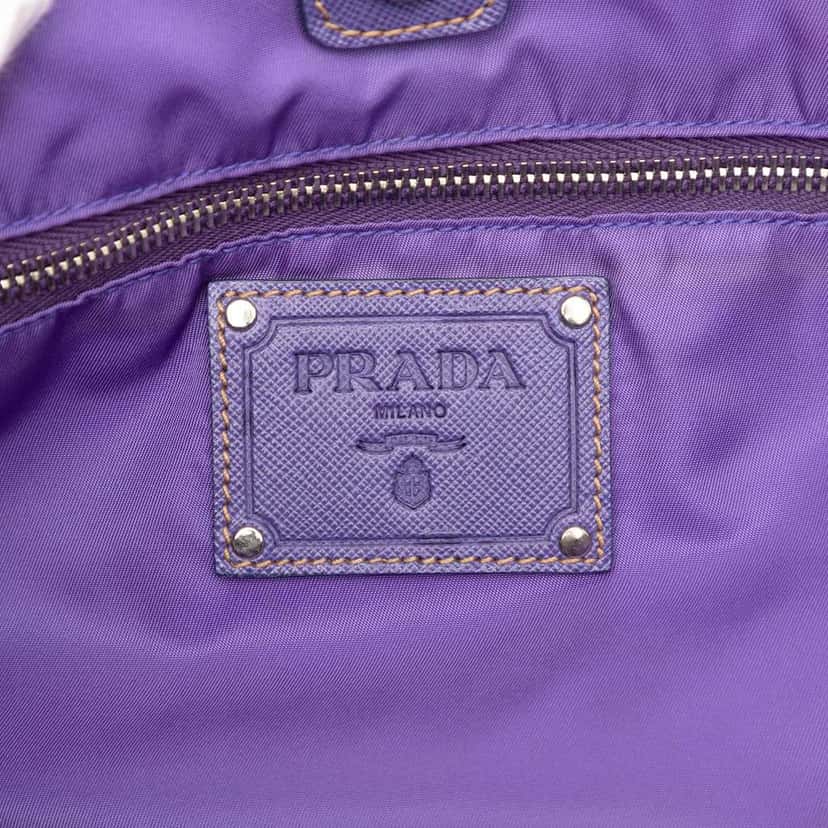 Prada Saffiano Trimmed Tessuto Tote Purple Good condition - Box View