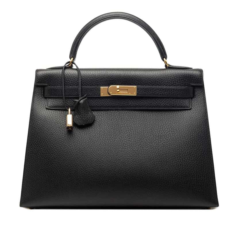 Hermès Ardennes Kelly Sellier 32 Black Leather Very good condition - Front View