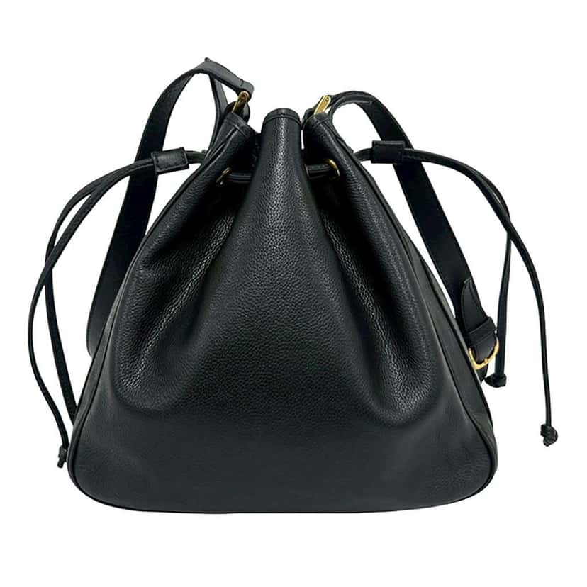 Gucci Leather Web Bucket Bag Black Leather Very good condition - Back View