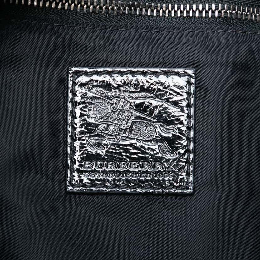 Burberry Large Beat Check Nylon Lowry Satchel Grey Very good condition - Box View