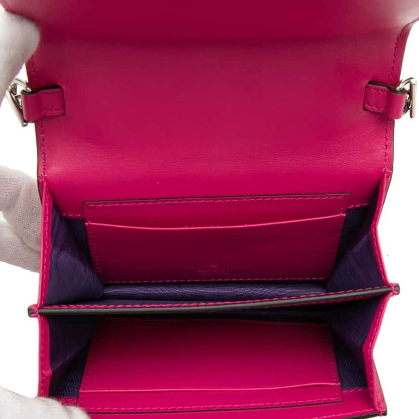 Gucci Mini GG Embossed Leather Satchel Pink Leather Very good condition - Model View