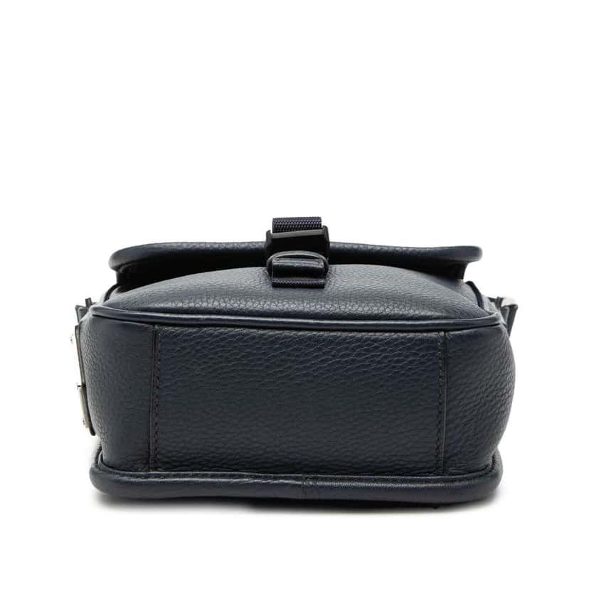 Prada Vitello Phenix Buckle Messenger Bag Blue Leather Very good condition - Inside View